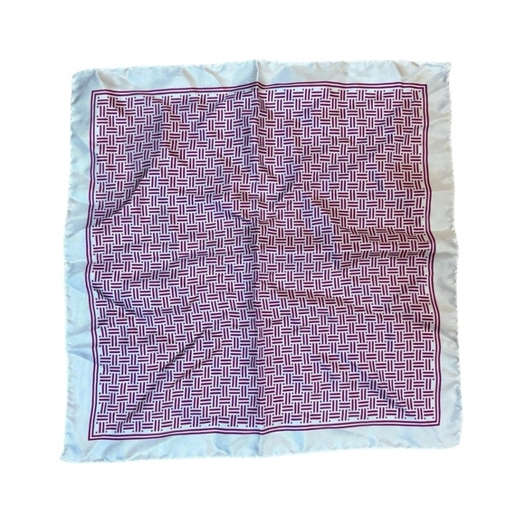 Paul Fredrick Purple and White Patterned Scarf - Picture 1 of 9